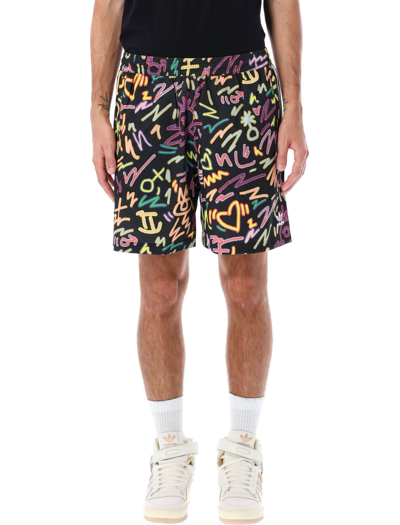 Adidas Originals X Kris Andrew Small Loveuni Recycled Polyester Shorts In Multicolor