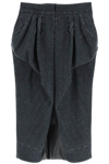 MAISON MARGIELA MAISON MARGIELA WOOL MIDI SKIRT WITH STITCHING