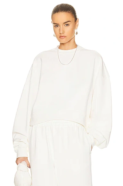 Wardrobe.nyc X Hailey Bieber Hb Cotton Fleece Sweatshirt In White