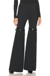 Coperni Hybrid Faux Leather Flared Pants In Black