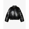 LOEWE STAND-COLLAR RELAXED-FIT LEATHER BOMBER JACKET