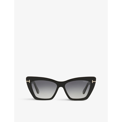 Tom Ford Ft0871 Wyatt Cat-eye Acetate Sunglasses In Black
