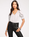 Ramy Brook Flora Puff Sleeve Top In Crystal Grey