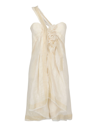 Pre-owned Ermanno Scervino Dresses In Ecru