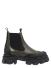 Ganni Mid Chelsea Boots In Khaki
