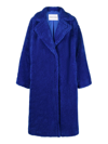 Stand Studio Maria Coat Faux Fur Teddy 2020 120cm In Blue