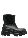 Msgm Logo-embossed Ankle Boots In Black