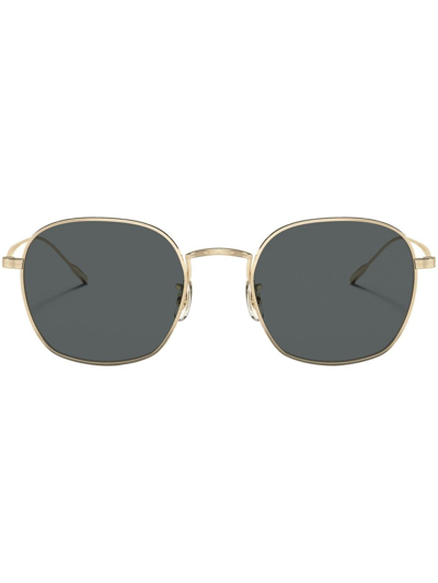 Oliver Peoples Adès Square-frame Titanium Sunglasses In Gold