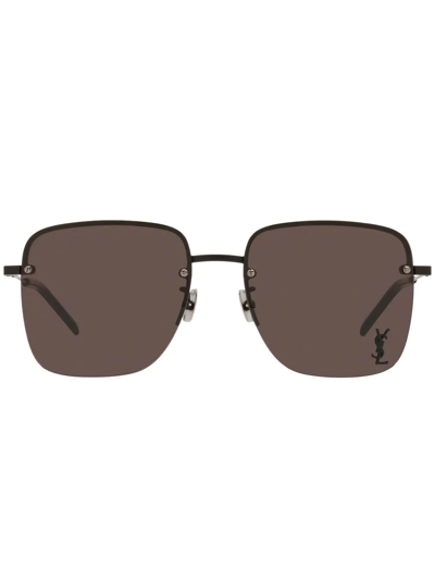 Saint Laurent Monogram Square Rimless Sunglasses In Schwarz