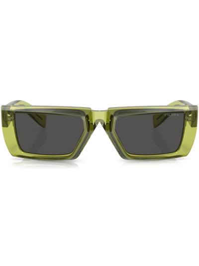Prada Square-frame Tinted-lens Sunglasses In 19b5s0 Crystal Fern