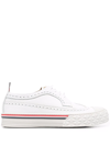 Thom Browne Collegiate Madras-print Low-top Sneakers In White