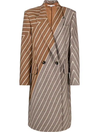 Stella Mccartney Brown Stella Variegated Stripe Coat