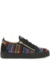 Giuseppe Zanotti Frankie Strass Log-top Sneakers In Black