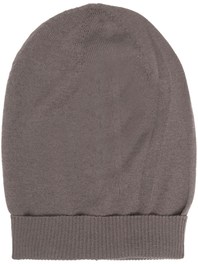 Rick Owens Oval-shape Cashmere Beanie In Neutrals