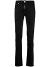 Philipp Plein Hexagon Low-rise Slim-cut Jeans In Schwarz