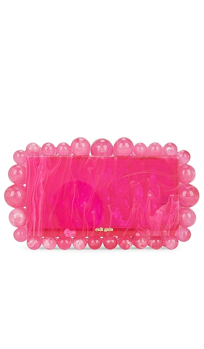 Cult Gaia Eos Beaded Clutch Bag In Qajar Rose