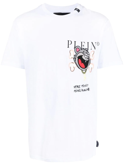 Philipp Plein Graphic-print Logo T-shirt In Weiss