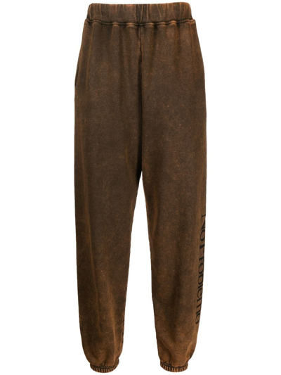 Aries Tie-dye Cotton Track Pants In Brown