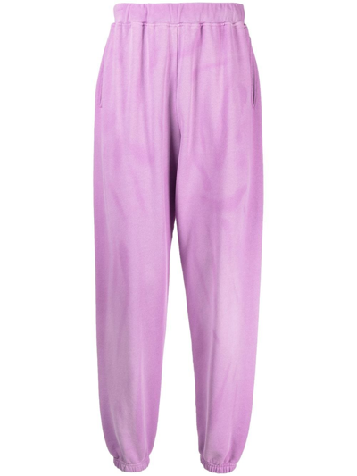 Aries Logo-print Cotton Track Pants In Purple