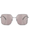 MIU MIU SQUARE LASER-CUT LENS SUNGLASSES