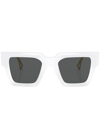 Versace Logo-embossed Square-frame Sunglasses In Weiss