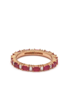 Suzanne Kalan 18kt Rose Gold Ruby Eternity Ring In Pink