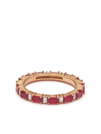 Suzanne Kalan 18kt Rose Gold Ruby Eternity Ring In Pink
