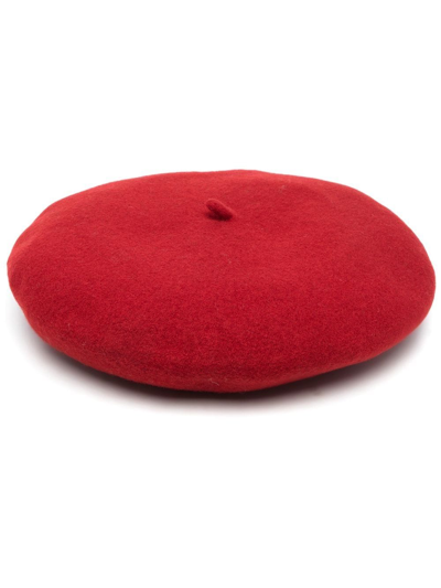 Borsalino Classic Knitted Beret In Cherry Red
