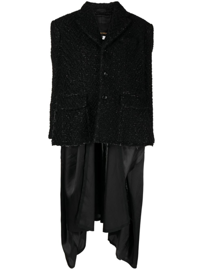 Comme Des Garçons Buttoned Oversized Jacket In Black