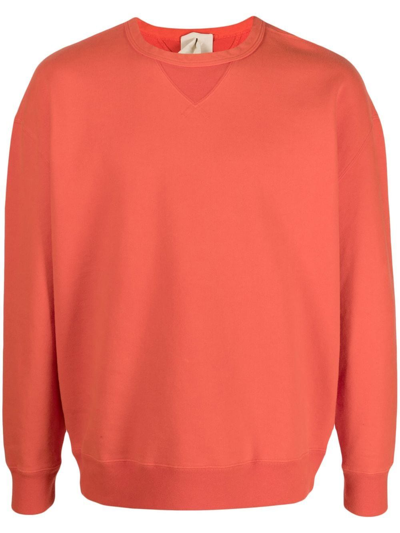 Ten C Brand-embroidered Oversized Cotton-jersey Sweatshirt In Orange