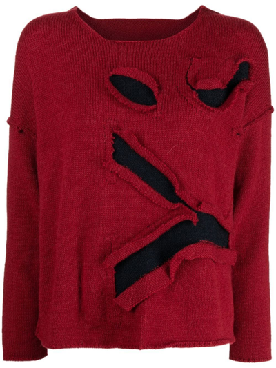Y's Cut-out Logo Jumper In Red