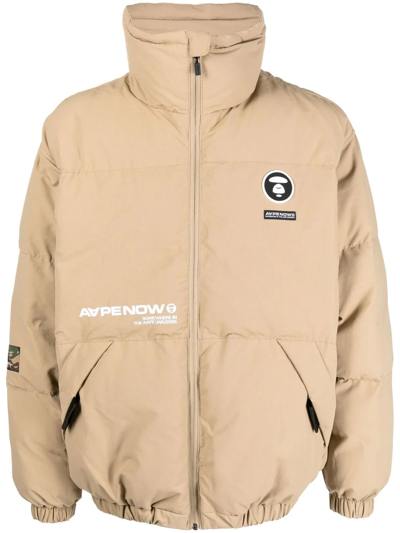 Aape By A Bathing Ape Padded High-neck Jacket In Brown