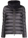 Save The Duck Mei Faux Fur Collar Puffer Jacket In Violett