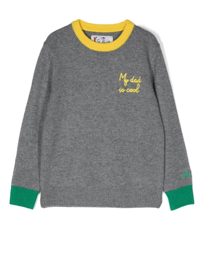 Mc2 Saint Barth Embroidered Logo Jumper In Grau