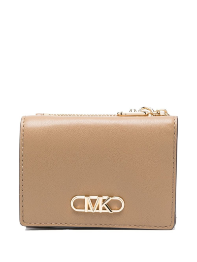 Michael Michael Kors Logo-plaque Trifold Wallet In Brown