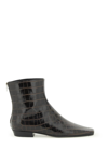 TOTÊME TOTEME CROCO-EMBOSSED LEATHER WESTERN BOOTS