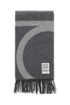 Totême Monogram-jacquard Wool-cashmere Scarf In Grey