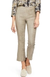 Nydj Pull-on Ankle Slim Bootcut Faux Suede Pants In Saddlewood