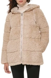 Kenneth Cole New York Monkey Faux Fur Hooded Puffer Jacket In Champagne