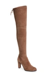 Stuart Weitzman Highland Over The Knee Boot In Taupe