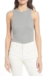 Madewell Heathered Brightside Tank Top In Heather Graphite