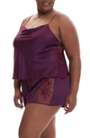 Rya Collection Plus Size Darling Cami-tap Pajama Set In Aubergine