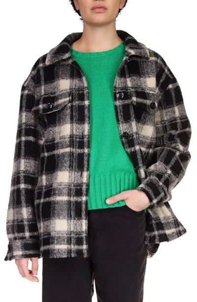 Sanctuary Shay Belted Plaid Shirt Jacket In Notting Hill