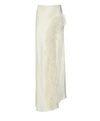 Lapointe Feather Asymmetrical Skirt In Cream