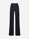 Jacquemus Le Pantalon Soffio Flared Trousers In Navy
