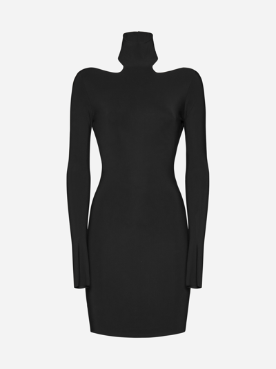 Amazuìn Clara Jersey Mini Dress In Deep Black