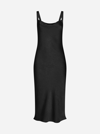 Baum Und Pferdgarten Agamora Midi Length Slip Dress In Black