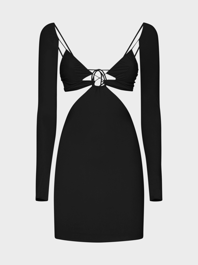 Amazuìn Azhar Jersey Mini Dress In Deep Black