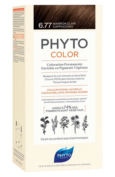 Phyto Color Permanent Hair Color In 6.77 Light Brown Cappuccino
