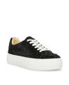 Betsey Johnson Women's Sidney Rhinestone Sneakers In Black In Black